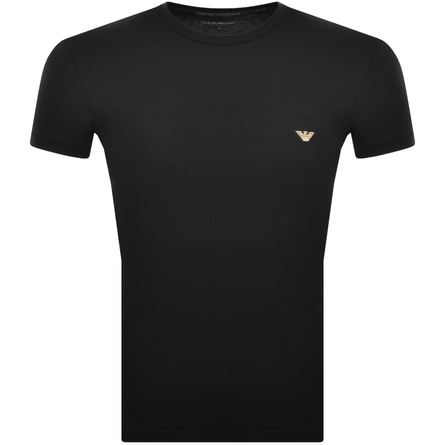 大特価市 Armani Emporio Short Mainline | Black Shirt T Logo Sleeve 半袖Tシャツ